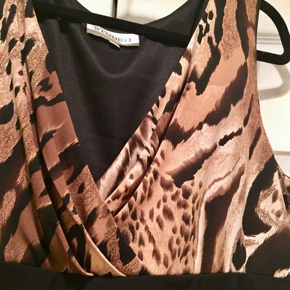 Studio I Animal Print V-Neck Dress - Picture 4 of 5